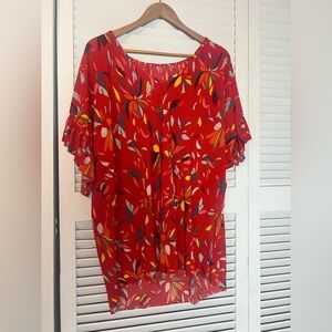 Addition Elle Red Floral Blouse
